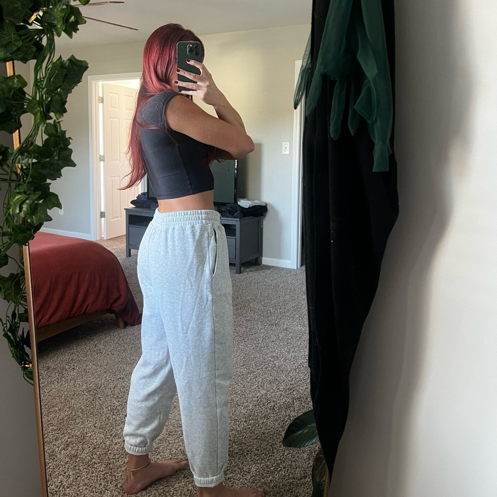 Grey Fabletics sweat pants, size large